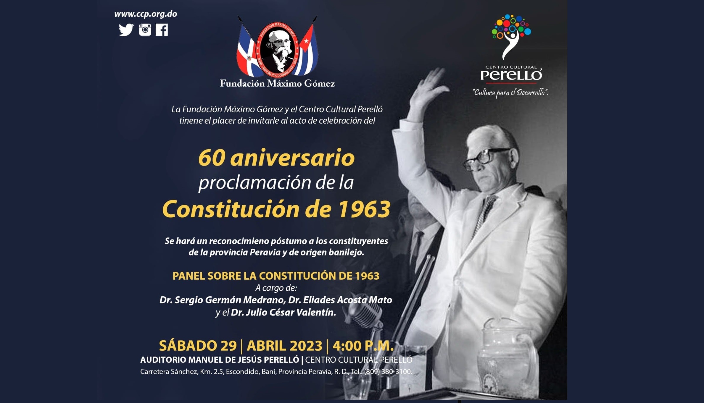 Fundación Máximo Gómez conmemorará 60 aniversario de Constitución 1963